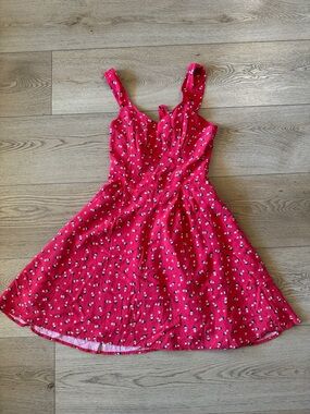 Disney Red Mini Dress with White & Black Daisy and Minnie Mouse print